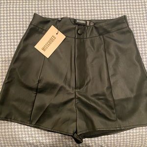Faux Leather Black Shorts